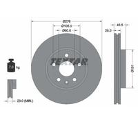 Disque de frein ventilé de l'intérieur 92198903 TEXTAR pour CHEVROLET OPEL