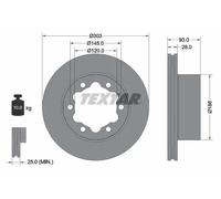 Disque de frein ventilé de l'intérieur 93143403 TEXTAR pour MERCEDES-BENZ VW