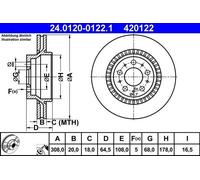 Disque de frein VOLVO XC90 I 2.5 T AWD 24.0120-0122.1