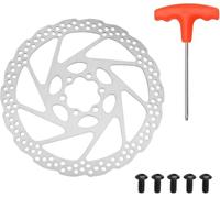 Disque de frein VTT 180mm RT56 Set frein à disque avec vis T25 et clé incluse Disque de frein pour freins 6 trous, compatible Shimano pour vélo de montagne et route