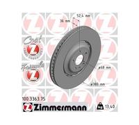 Zimmermann Disque de frein 100.3363.75 ventilé Ø380 mm Avant pour Audi A8 D4/Q5