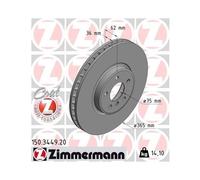 Zimmermann Disque de frein 150.3449.20 Coat Z ventilé intérieur pour BMW