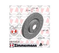ZIMMERMANN Disque de frein 400.5505.20 ventilé avant Ø344 mm pour Mercedes-Benz 2x
