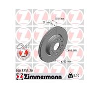 2x Disque de frein ZIMMERMANN 600.3233.20 convient pour VAG VW (FAW)