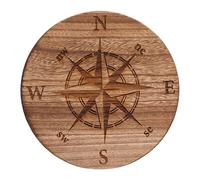 Disque De Méditation Gravé - Bois, Diamètre 9,84 Pouces X Hauteur 0,59 Pouces Conception Gravé Avec Roulette En Bois | Outil Spirituel Artisanal, Décoration De Méditation Pour Yoga,