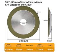 Disque de meulage circulaire en résine diamantée de 3/4/5/6 pouces for fraises en carbure de tungstène et acier(125x25mm)