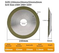 Disque de meulage circulaire en résine diamantée de 3/4/5/6 pouces for fraises en carbure de tungstène et acier(150x32mm)