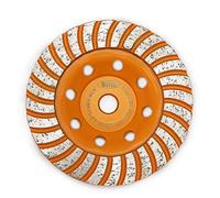 Disque de meulage de surface de coupe diamant, BGTEC 1 pièce Disque de meulage diamant pour béton Turbo Row 115 mm avec filetage M14 pour meuleuse d'ange, meuleuse de polissage et de nettoyage
