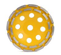 Disque de meulage en béton, disque de meulage à double rangée de diamant 115/125/180 mm Disque de meulage diamant en béton 65Mn pour meuleuse d'angle et machine à polir(180 mm)