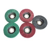 Disque de meulage non tissé de roue de polissage de fibre de nylon de 5 pouces 125mmX22mm grain 180 pour la meuleuse d'angle pour le polissage en métal, grain de mélange, 10pc