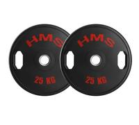 Disque de musculation revêtue de caoutchouc HMS TOG25 Olimpijski Rouge 2x25 kg Unisex