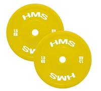 Disque de musculation TPP technique olympique HMS TPP01 PE (x2) Jaune 1,5 kg
