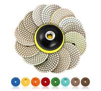 Disque de Polissage Diamant, SPTA 15 Pcs 4 pouces (100mm,Tampons de Polissage Béton, Granit Marbre Polissage avec Pads, 50#-6000# pour Machine à polir