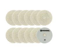Disque de polissage diamanté humide - HIGHDRIL 12 pièces 125 mm #30 disque abrasif diamanté pour granit, marbre, céramique, pierre artificielle utilisé sur meuleuse ou polisseuse