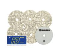 Disque de polissage diamanté humide - HIGHDRIL Lot de 6 pièces 125 mm #30 disque abrasif diamanté pour granit, marbre, céramique, pierre artificielle Utilisé sur meuleuse ou polisseuse