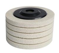 Disque de polissage en fibre de nylon composite blanc corindon non tissé, 5 pièces, alésage 125 mm, 7/8"(5pcs)