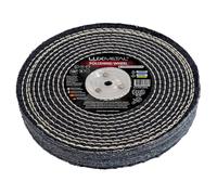 Disque de polissage en métal en coton 200 x 25,4 x 10 mm pour meule de banc avec fixation pour mandrin conique - Roue Polishing Wheel Finition miroir pour polir acier aluminium Meuleuse
