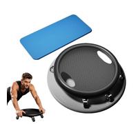 Disque de roue abdominale à 6 roues muettes à 360° avec tapis for genoux | Disque pivotant Omni 360°, planche ABS à centre bas, entraîneur abdominal multi-usage unisexe