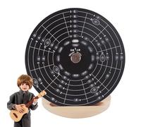Disque de théorie musicale, outil en alliage d'aluminium, aide à l'apprentissage de la mélodie, 12 x 12 cm, fournitures scolaires, support en bois, instrument éducatif pour l'écriture