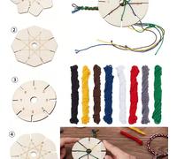 Disque de tressage de bracelet, plateau de tressage de bracelet en bois rond en forme de fleur, outils de tressage, disque de tressage de corde perlée, accessoires de fabrication de cadeaux, fabricati