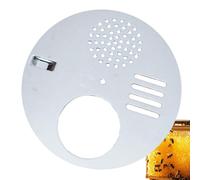 Disque d'entrée pour ruche - Portail rotatif en acier inoxydable + grille d'aération antivol | Équipement d'apiculture | Grand disque d'entrée rond en métal pour jardin, cour, ferme, patio, pelouse