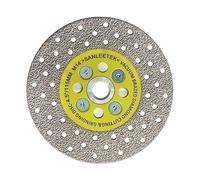 Disque Diamant 115mm Double Face Coupe et Meulage Lame Scie Brasé Sous Vide pour Marbre Granit Béton Porcelaine Carrelage M14 Filetage SANLEETEK