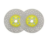 Disque Diamant 125mm 2pcs Double Face Coupe et Meulage Lame Scie Brasé Sous Vide pour Marbre Granit Béton Porcelaine Carrelage M14 Filetage SANLEETEK