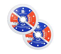 Disque Diamant 125mm- BRSCHNITT Turbo Lame Diamantée à Tronçonner pour béton,Granit, Porcelaine Tuile Céramique Marbre (Lot de 2).