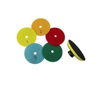 Disque Diamant, 5 pièces + M14 support 4 "Premium Qulity diamant rond Flexible tampon de polissage à sec disque de meulage for marbre pierre verre meulage(12345M14)