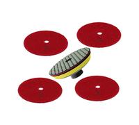 Disque Diamant, 5 pièces + M14 support 4 "Premium Qulity diamant rond Flexible tampon de polissage à sec disque de meulage for marbre pierre verre meulage(33333M14)