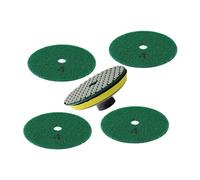 Disque Diamant, 5 pièces + M14 support 4 "Premium Qulity diamant rond Flexible tampon de polissage à sec disque de meulage for marbre pierre verre meulage(44444M14)