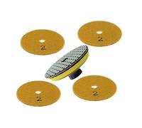 Disque Diamant, 5 pièces + M14 support 4 "Premium Qulity diamant rond Flexible tampon de polissage à sec disque de meulage for marbre pierre verre meulage(22222M14)