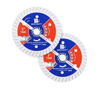 Disque Diamant 75mm- BRSCHNITT Turbo Lame Diamantée à Tronçonner pour béton,Granit, Porcelaine Tuile Céramique Marbre (Lot de 2).