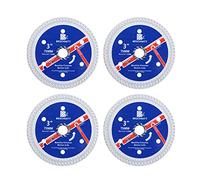 Disque Diamant Carrelage 75mm- BRSCHNITT Disque à Tronçonner Diamante Lame de Scie avec X Maille Turbo pour Porcelaine Tuile Marbre Céramique Granit(Lot de 4).