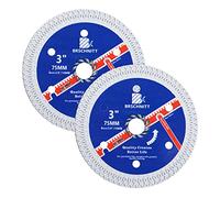 Disque Diamant Carrelage 75mm- BRSCHNITT Disque à Tronçonner Diamante Lame de Scie avec X Maille Turbo pour Porcelaine Tuile Marbre Céramique Granit(Lot de 2).