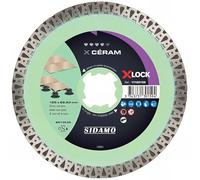 Disque diamnt CÉRAM " X-LOCK " D. 125 x Ht 10 x 22,23 mm. Grès céram, dalle sur plot