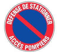 Disque d'interdiction rouge - diamètre 300 mm - Accès pompier NOVAP