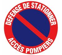 Disque d'interdiction rouge - diamètre 300 mm - Accès pompier NOVAP