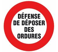 Disque d'interdiction rouge - diamètre 300 mm - Défense de déposer NOVAP