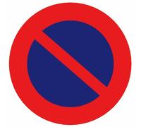 Disque d'interdiction rouge - diamètre 300 mm - Défense de stationner NOVAP