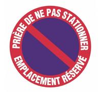 Disque d'interdiction rouge - diamètre 300 mm - Emplacement réservé NOVAP