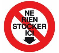 Disque d'interdiction rouge - diamètre 300 mm - Ne rien stocker NOVAP