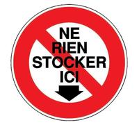 Disque d'interdiction rouge - diamètre 300 mm - Ne rien stocker NOVAP