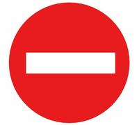 Disque d'interdiction rouge - diamètre 300 mm - Sens interdit NOVAP