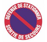 Disque d'interdiction rouge - diamètre 300 mm - Sortie de secours NOVAP