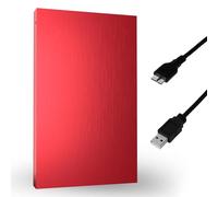 Disque dur externe 500 Go HDD 6,3 cm Stockage de données externe Format de poche Disque dur de sauvegarde USB 3.0 Compatible avec PC de jeu, Mac, ordinateur portable, PS3, PS4 - Rouge