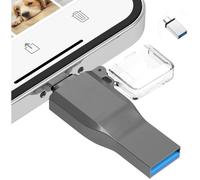 Disque Dur Externe i Phone 3 en 1 ,64 Go - Clé USB pour i-Phone,i-Pad,Android,PC - Connecteurs USB et Type-C - Transfert Rapide