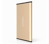 Disque Dur Externe Portable 250Go - 2.5'' USB 3.0 Ultra Fin Tout-Aluminium Stockage HDD pour PC, Mac, TV, Ordinateur de Bureau, Wii U, Windows(Gold)