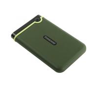 Transcend StoreJet 25M3G Disque dur externe robuste 2TB interface USB Type-C USB 3.1 Gen 1, compact et léger avec vitesses ultra-rapides et bouton de sauvegarde en un clic Vert - TS2TSJ25M3G