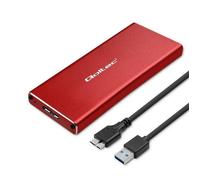 Disque dur SSD externe - Qoltec - 51831 - 2 To - USB 3.0 - Rouge - Super vitesse 5 Gb/s